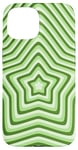 iPhone 15 Green Star Retro Coffee Latte Y2K Aesthetic Pattern Case