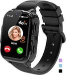 Montre Connectée Enfant 4g Gps Appel Vidéo Sos Podometre Marche Étanche Réveil Caméra Jeux Calculatrice Telephone Traceur Gps Enfant Tracker Bracelet Cadeaux- Fille Garcon 3-12 Ans