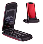 TTfone Star Big Button Simple Easy To Use Flip Mobile Phone Pay As You Go (O2 PAYG, Red)