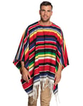 Fargerik Mexikaner Poncho med Frynser