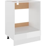 Inlife Armoire à four Blanc brillant 60x46x81,5 cm Aggloméré