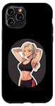 Coque pour iPhone 11 Pro Tenue de sport pour fille blonde style manga