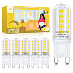 wowatt G9 LED Bulbs Dimmable Cool White 6000K, 4W LED G9 Bulbs Equivalent to 40W G9 Halogen Bulb, 400LM, AC 220-240V, CRI＞83, No Flicker, Energy Saving G9 LED Capsule Light Bulbs, 6 Pack