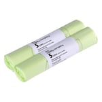 5L x 100 Tie Handle Compostable Kitchen Caddy Liners - Food Waste Bin Liners - EN 13432-5 litre Bags