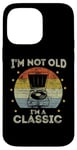 Coque pour iPhone 14 Pro Max Tourne-disque rétro vintage I'm Not Old I'm Classic Meme Funny