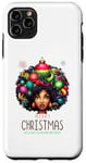 Coque pour iPhone 11 Pro Max Fille noire magique à la peau brune, mélanine, sœur de Noël