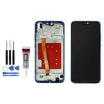 Ecran Complet avec chassis Remplacement pour Huawei P20 Lite Bleu + Outils