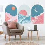 Ambiance Sticker Non-Woven Wallpaper Pre-Glued Giant Murals 3 Arches Look La Vie en Rose Decorative Adhesive 155 x 120 cm