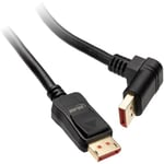 InLine® Câble DisplayPort 1.4 8K4K coudé vers le bas Noir/doré 3 m