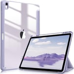 FINTIE Coque pour iPad Air 13 Pouces 2024 M2 - [Rangement de Stylet] Coque Arrière Transparente Claire, Étui Antichoc avec Bord en TPU Housse Pliable Sommeil/Réveil Auto, Lilas