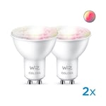 WiZ Smart LED-ljuskälla GU10 Glas 4,7W 345lm RGB 2-pack