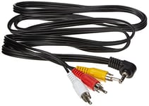 PremiumCord Jack to RCA Video HQ Cable, Length 1.5 m, 4-Pin Jack Plug 3.5 mm to 3x RCA Male Video Connection Cable, Jack to RCA, Shielded, Colour: Black