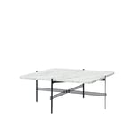 Gubi - TS Coffee Table Square 80 x 80 cm, Black Base, White Carrara Marble - Soffbord - GamFratesi - Svart,Vit - Metall/Sten