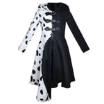 Cruella Dalmatian Print Vintage Halloween kostym L