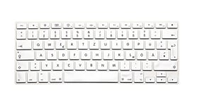 System-S Silicone Keyboard Cover QWERTZ German Keyboard Cover Protector for MacBook Pro 13 Inch 15 Inch 17 Inch iMac MacBook Air 13 Inch in White