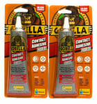 2 x Gorilla Glue Contact Adhesive Waterproof No Run Clear Strong Permanent Bond