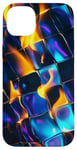 Coque pour iPhone 14 Plus Art abstrait psychédélique bleu électrique futuriste