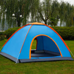 BAJIE tent Automatic Pop Up Hiking Camping Tent 1 2 3 4 Person Multiple Models Outdoor Family Easy Open Camp Tents Ultralight Instant Shade Blue 3-4 Man