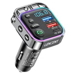 LENCENT Bluetooth 5.3 FM transmitter,PD 30W & QC3.0 Fast Charger Bluetooth car adapter,Hi-Fi music/clear calling car FM bluetooth adapter