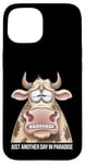 Coque pour iPhone 15 Just Another Day In Paradise Cow Humour Sarcasme Femmes Hommes