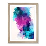 Beyond The Sky Abstract Framed Print for Living Room Bedroom Home Office Décor, Wall Art Picture Ready to Hang, Oak A3 Frame (34 x 46 cm)
