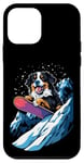 Coque pour iPhone 12 mini Animaux en snowboard- Bouvier bernois sur un snowboard