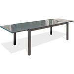 Dcb Garden - tolede - Table de jardin 12 places en aluminium anthracite et plateau verre