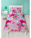 Official Trolls Dreams Poppy Duvet Cover - Single Bed Bedding Set -135cm x 200cm