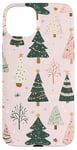 iPhone 15 Plus Pink Christmas Tree Pattern Winter Holiday Xmas Women Girls Case