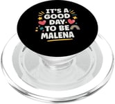 MALENA Personalized Retro Girls Custom MALENA Name PopSockets PopGrip for MagSafe