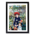 Big Box Art Two Sisters by Pierre-Auguste Renoir Framed Wall Art Picture Print Ready to Hang, Black A2 (62 x 45 cm)