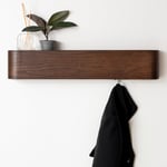 Porte-Manteau Mural Bois 'Toke' | Design Moderne avec Crochets Muraux Cachés | Panneau en Placage de Bois Massif | Chêne, foncé