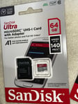 New SanDisk Ultra Micro SD Card 64GB  Class 10 Memory Card SDHC SDXC