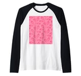 Climbing Vine Leaves In Girly Pink On Pink Raglan Baseball Tee