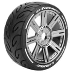 Louise RC GT-Tarmac 1:8 Fr/Rr Soft Hex 17mm Spoke Black Chrome L-T3285SBC