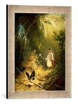 Kunst für Alle 'Encadré Image de Carl Spitzweg l'art de Papillon Capteur, Pression dans Le Cadre de Haute qualité Photos Fait Main, 30 x 40 cm, Argent Raya