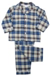 Mini Vanilla Boys' Classic Blue Check Pajama Set – Warm & Stylish Sleepwea material_cotton - Size 9-10Y