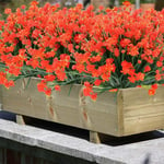 Orange 8 st konstgjorda blommor utomhus buske blommor Anti - UV växter