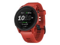 Garmin Forerunner 745 - Magma red - sportsur med bånd - silikon - magma red - håndleddstørrelse: 126-216 mm - display 1.2 - Bluetooth, Wi-Fi, NFC, ANT+ - 47 g