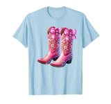 Cowgirl Boots Pink Baby Bow Preppy y2k Coquette T-Shirt