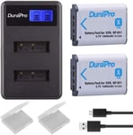 2Packs NP-BX1 NP BX1 NPBX1 Battery Batterie + LCD Dual USB Charger for Sony DSC-RX100 DSC-WX500 IV HX300 WX300 HDR-AS15 X3000R MV1 AS30V HDR-AS300 GWP88