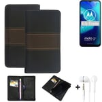 Phone Case + earphones for Motorola Moto G8 Power Lite Wallet Cover Bookstyle pr