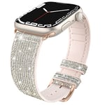 Tuocal Bling Straps Compatible with Apple Watch Strap 42mm(Series3/2/1) 44mm 45mm 46mm, Soft Glitter Silicone Sport Replacement Strap Women Men Bracelet for iWatch Series 10 9 8 7 6 5 4 3 2 1 SE