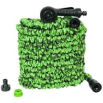 WERKA PRO - 10656 - Tuyau Extensible Tout équipé - Longueur 22 m Extensible - Avec Pistolet d'arrosage à 7 fonctions - Vert