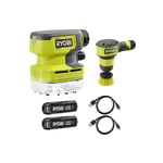 Pack RYOBI 4V Aspirateur compact RDV4-0 - Brosse motorisée RSCR4-0 - 2 Batterie 2,0Ah - 2 Câbles USB