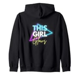 This Girl Glows For Kids Tie Dye Bright Colors 80's and 90's Zip Hoodie