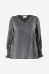 KAFFE Curve - Blus kcMilla Blouse - Silver