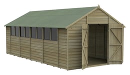 Forest Garden 4Life Overlap Pressure Treated Apex Shed - 10 x 20ft