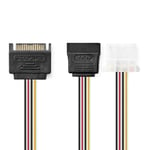 Nedis Intern Strömkabel | SATA 15-Pin Hane | Molex Hona / SATA 15-Pin Hona | Guldplaterad | 0.20 m | Rund | PVC | Mångfärgad | Kuvert