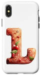 Coque pour iPhone X/XS Monogrammed Christmas Initial L Gingerbread Cookie Letter L